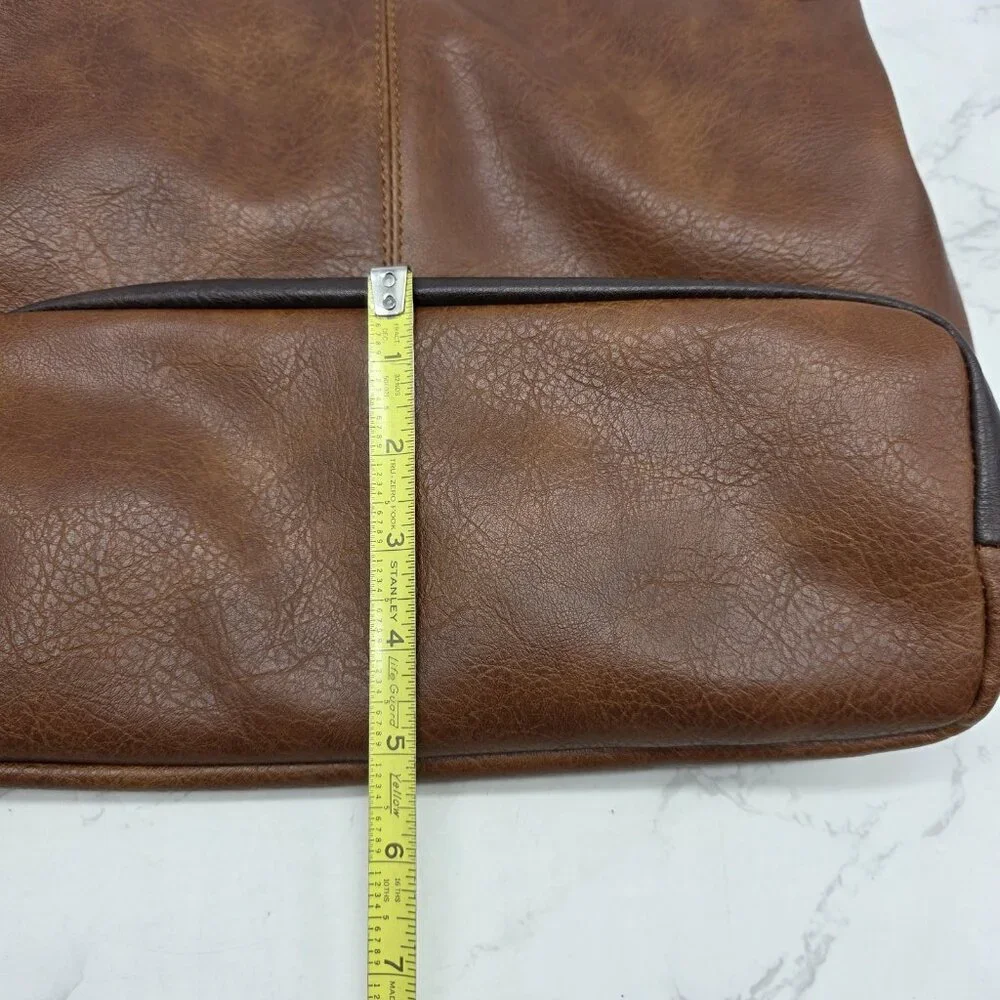 Wrangler Shoulder Bag Large Brown Faux Pebbled Leather Western Zip Hobo Casual